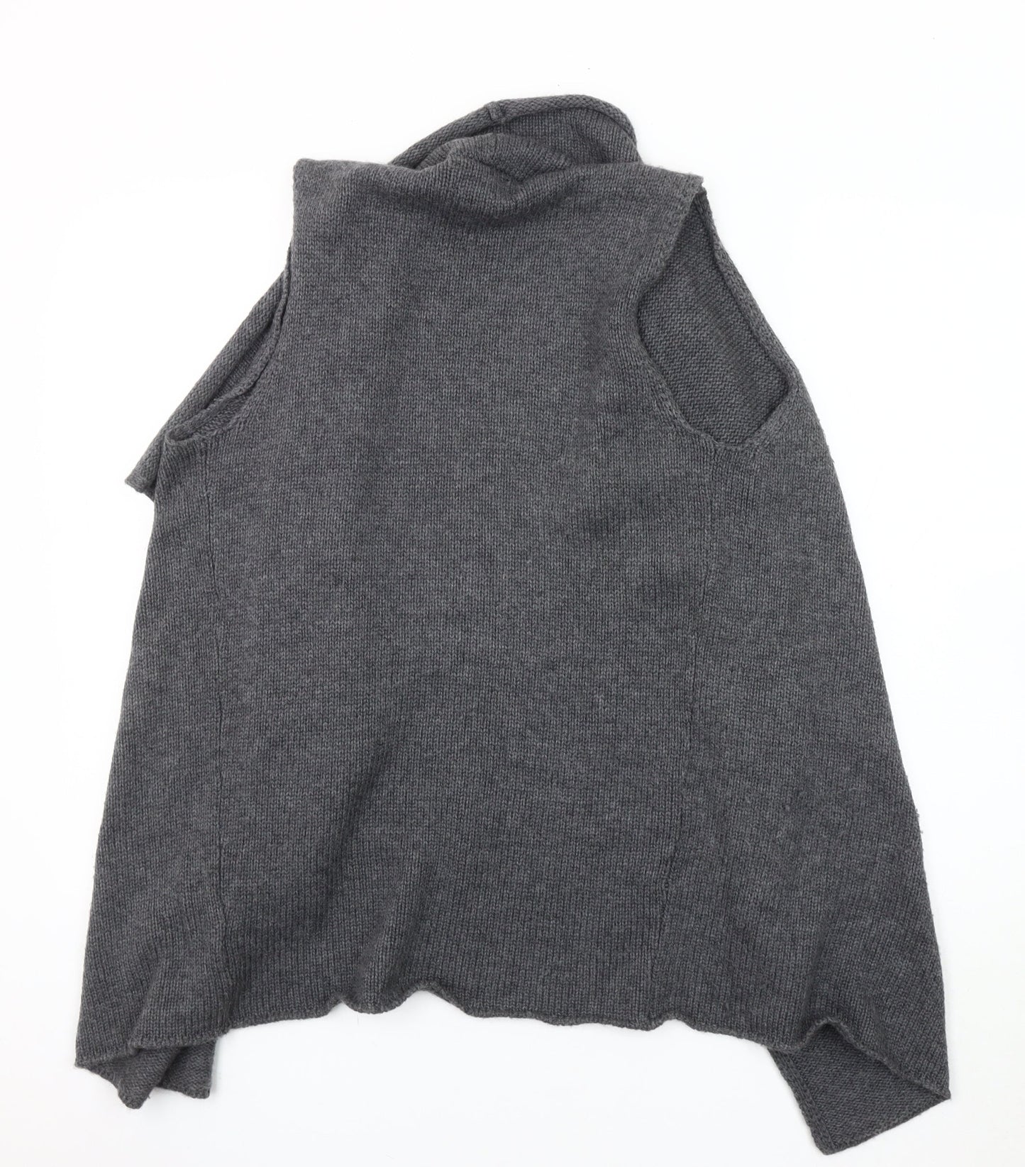 Cynthia Rowley Women's Grey Open Knit Open Front Cardigan L