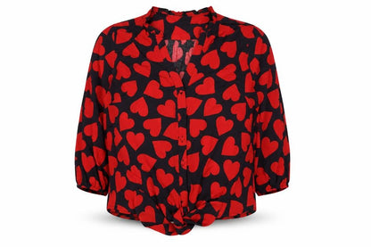 Oasis Women's Multicoloured Heart Blouse Size 14
