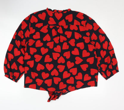 Oasis Women's Multicoloured Heart Blouse Size 14