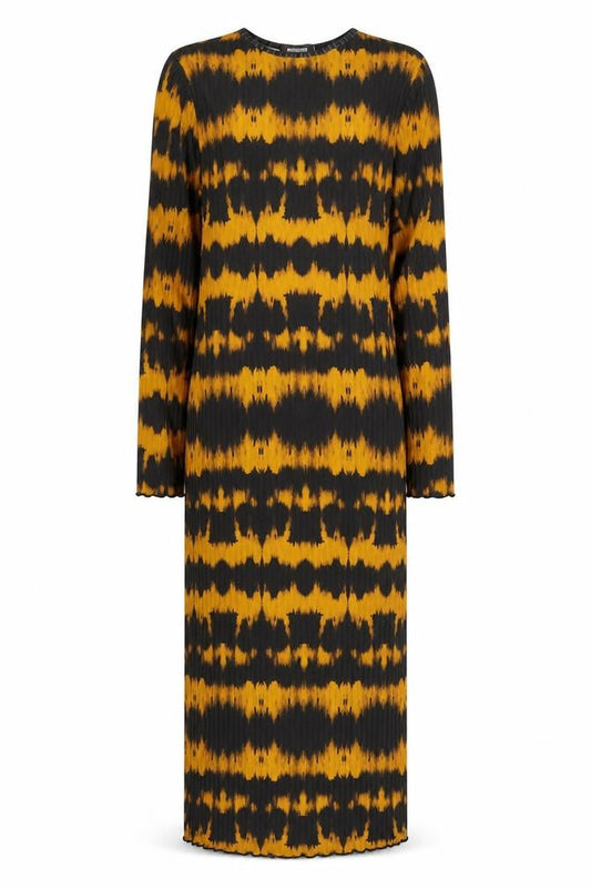 Missguided Women's Black Orange Tie Dye Midi Dress Size 8