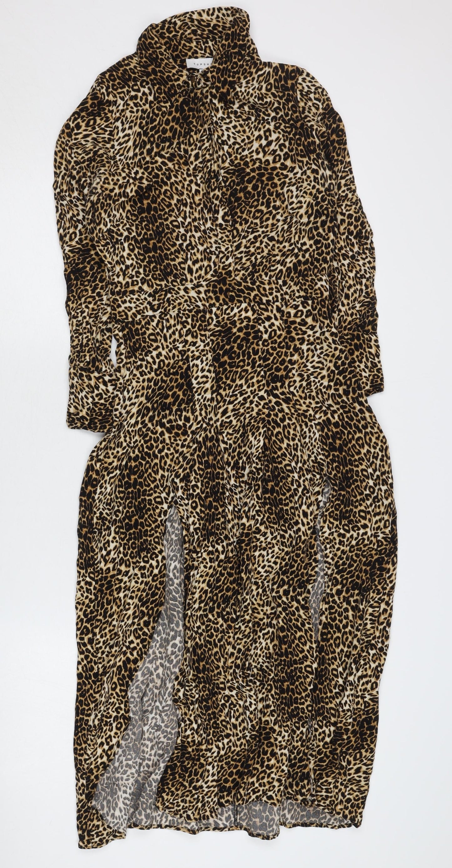 Topshop Women’s Multicoloured Animal Print Midi Dress Size 6