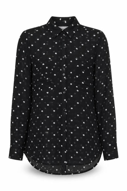 Front view of Red Herring Women's Black Button-Up Shirt, size 12