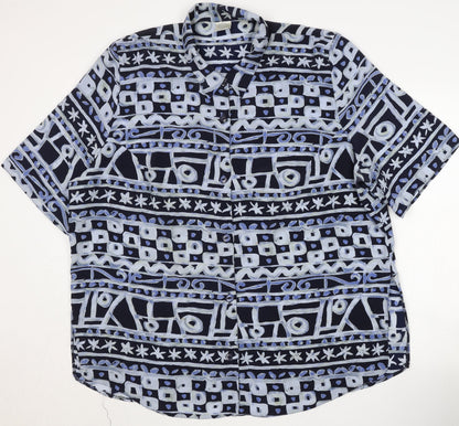 Additional front view of C&A Women's Blue Geometric Blouse, size 20