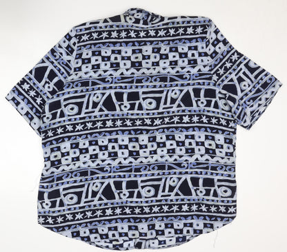 Back view of C&A Women's Blue Geometric Blouse, size 20