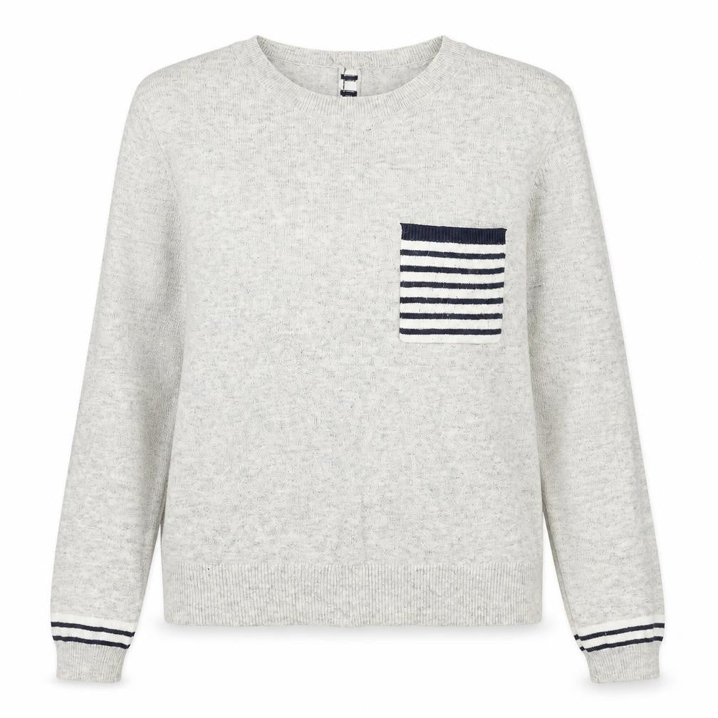 Oasis Women’s Grey Striped Pullover Jumper M