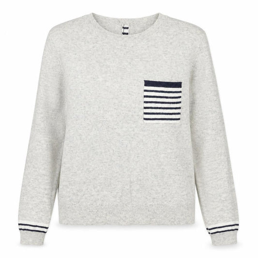 Oasis Women’s Grey Striped Pullover Jumper M