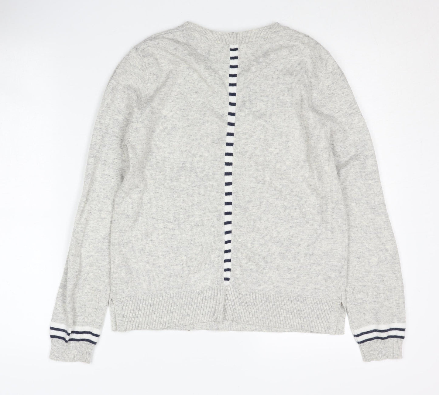 Oasis Women’s Grey Striped Pullover Jumper M