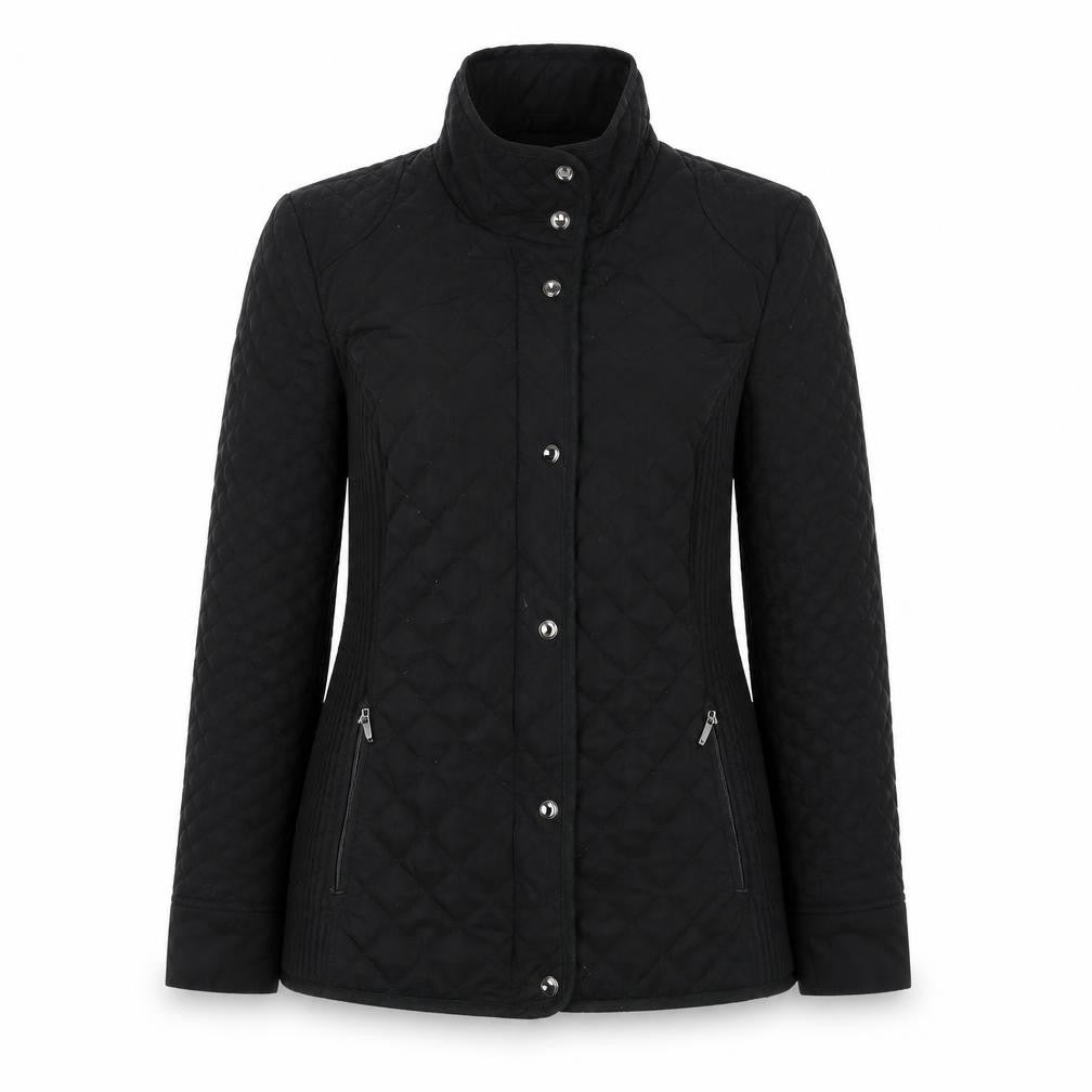 Outerwear Women's Black Quilted Jacket Size 12 Casual Autumn