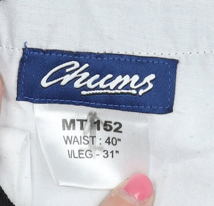 Chums Mens Black Straight Trousers - Size 40