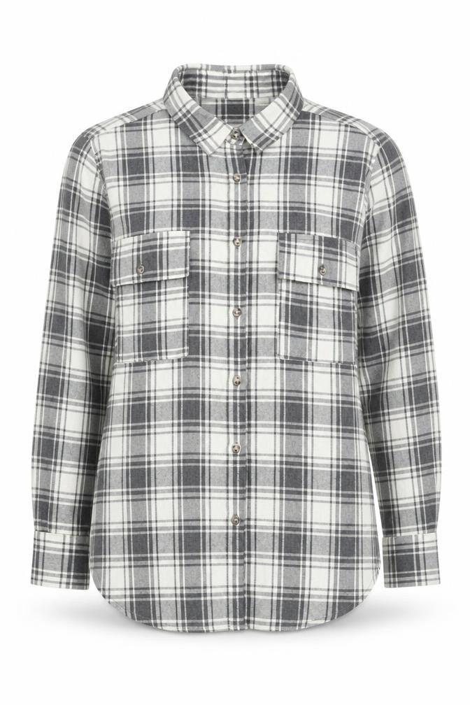 In The Style Women's Grey Check Button-Up Shirt