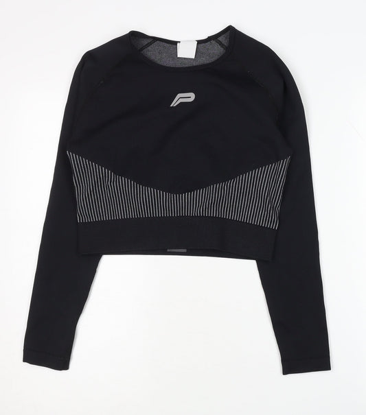 Pursue Fitness Women's Black Cropped Athletic Top L