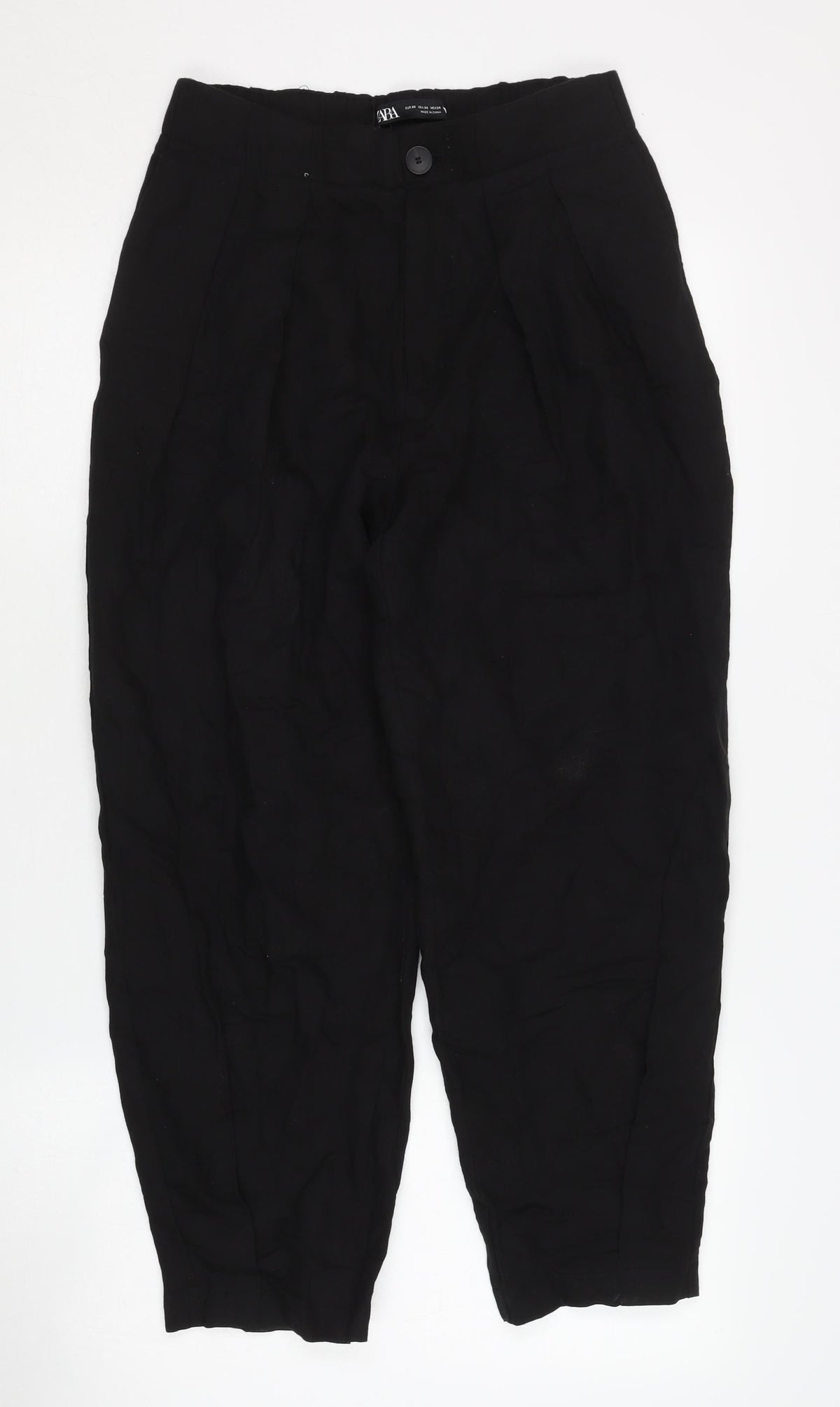 Zara Women’s Black XS Relaxed Linen Trousers