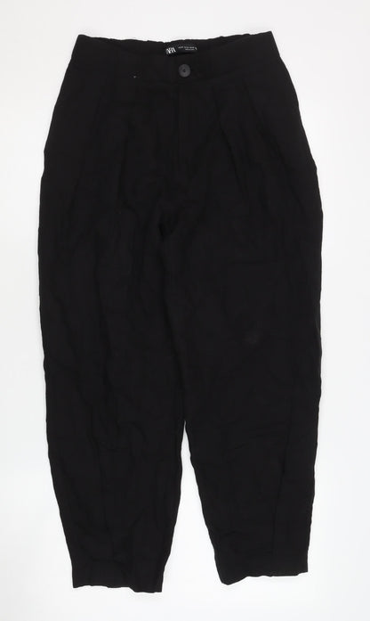 Zara Women’s Black XS Relaxed Linen Trousers