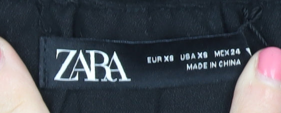 Zara Women’s Black XS Relaxed Linen Trousers