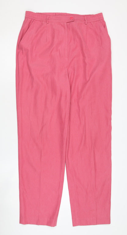 Additional front view of Oscar B Women's Pink Trousers, size 16