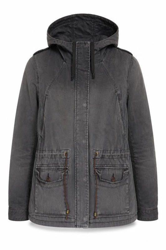 H&M Women's Grey Parka Jacket Size 16