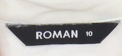 Roman Women’s Ivory Lace Blouse Size 10 Sleeveless