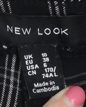 New Look Women's Black Check Skinny Trousers