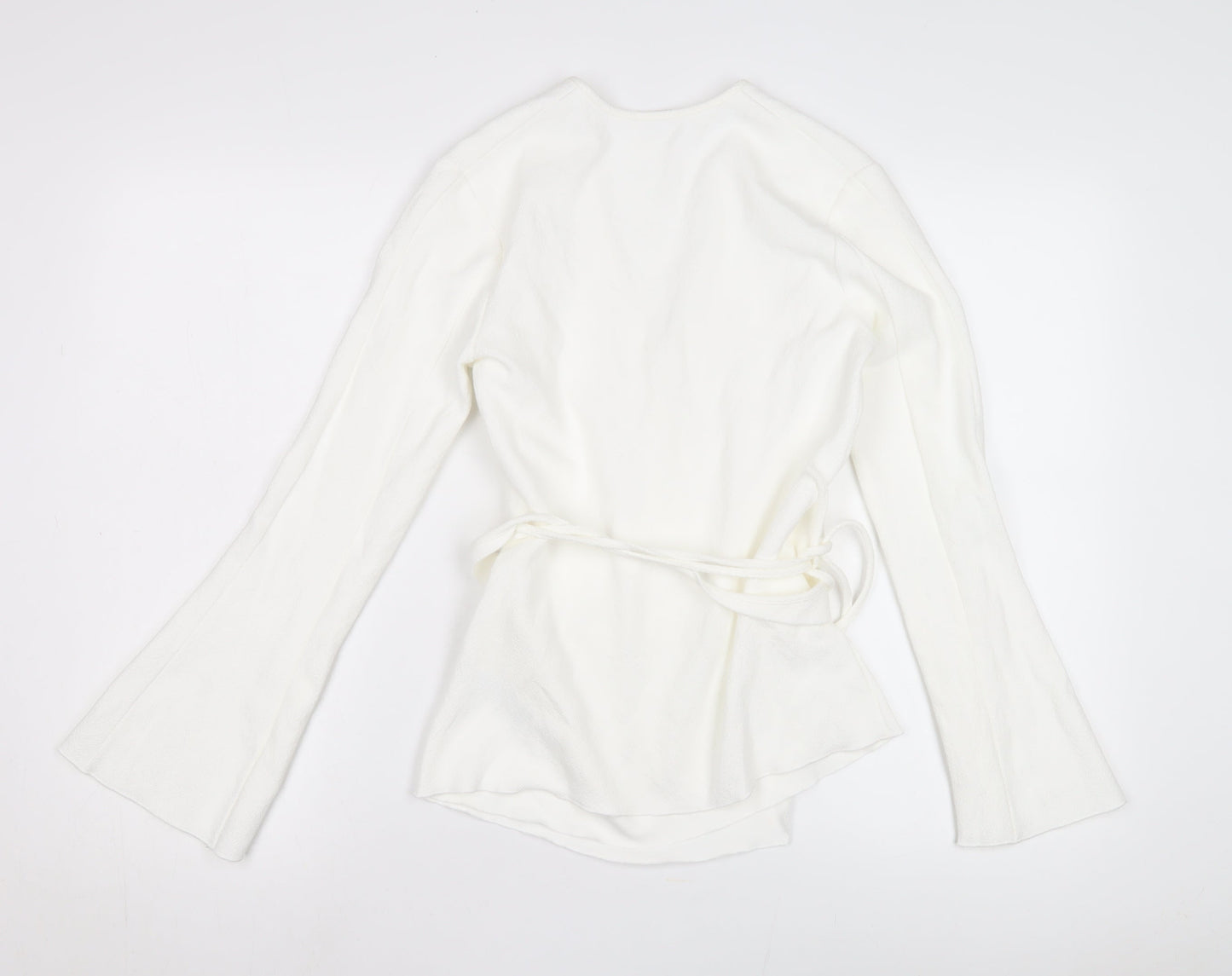 Jigsaw Women's White Wrap Top XS Kimono Sleeve
