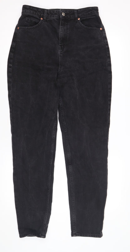 Additional front view of ASOS DESIGN Women's Black Straight Jeans, size 10