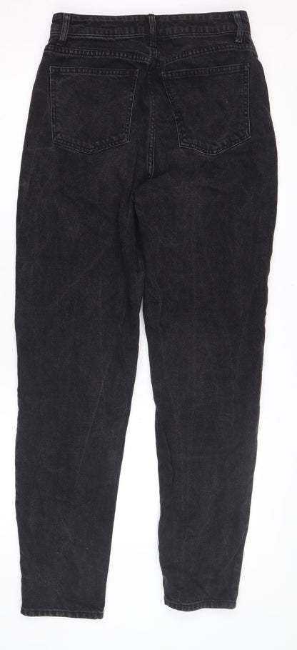 Back view of ASOS DESIGN Women's Black Straight Jeans, size 10