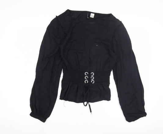 Divided Women's Black Long Sleeve Top - Size 8