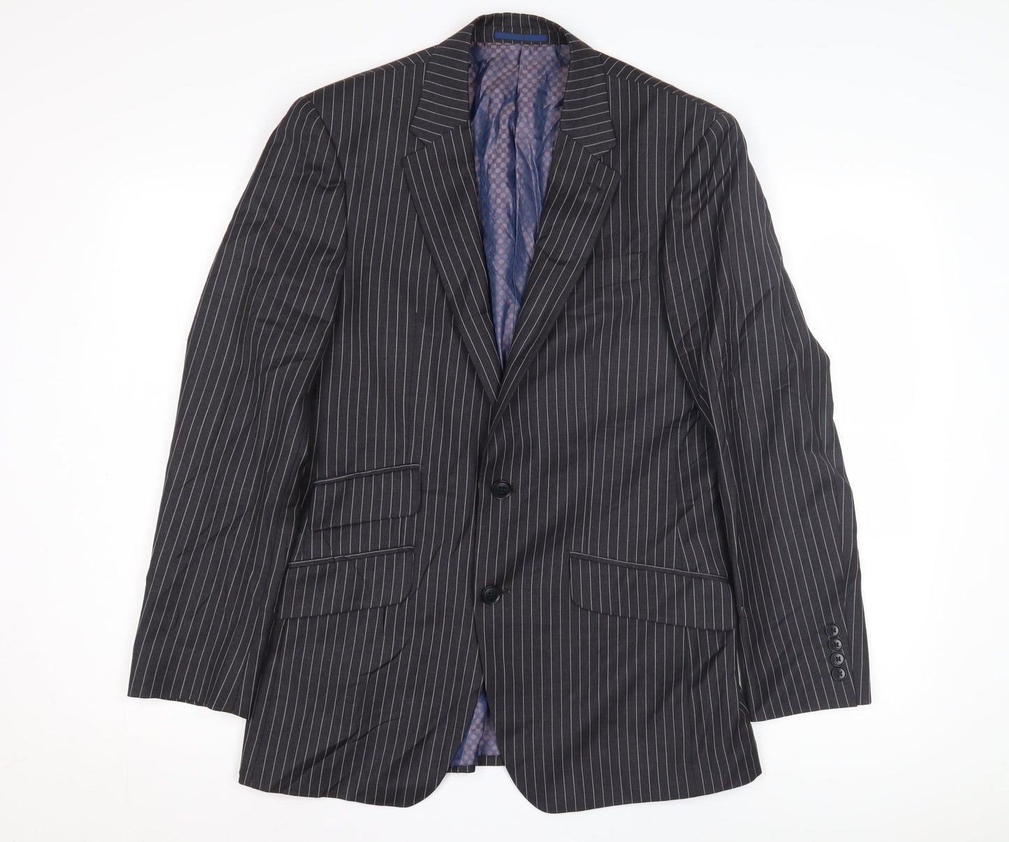 Next Men's Black Striped Blazer 36S Classic