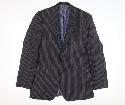 Next Men's Black Striped Blazer 36S Classic