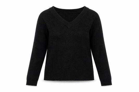 Brave Soul Women's Black V-Neck Pullover Jumper S