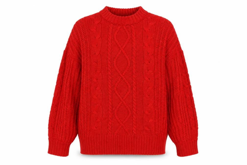 Brave Soul Women's Red Pullover Jumper, 2XL, Cable-Knit
