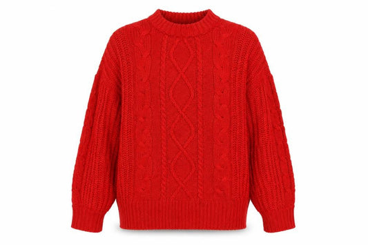 Brave Soul Women's Red Pullover Jumper, 2XL, Cable-Knit
