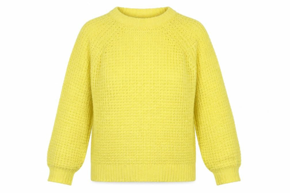 Mango Women's Yellow XS Chunky Knit Pullover Jumper