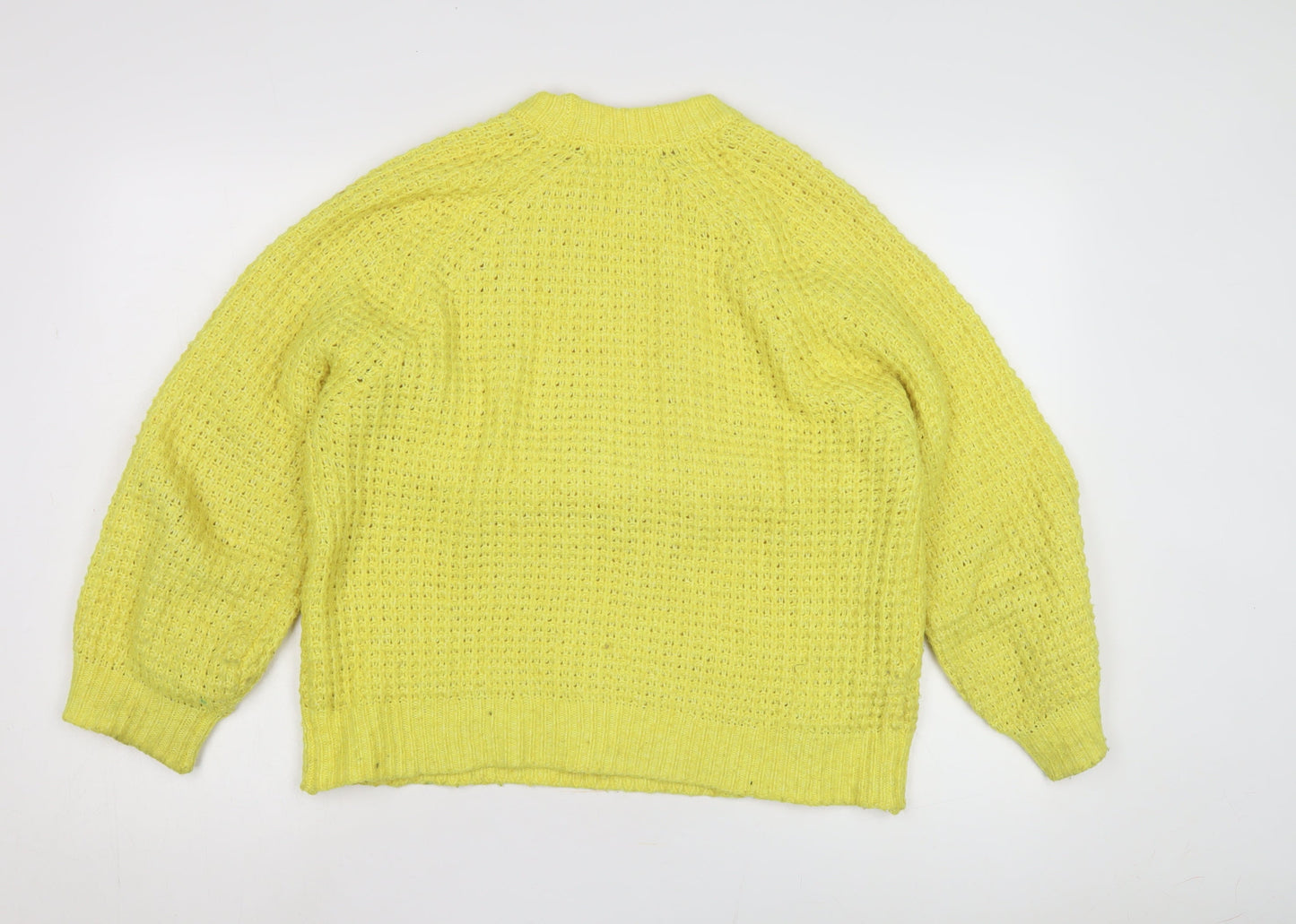 Mango Women's Yellow XS Chunky Knit Pullover Jumper