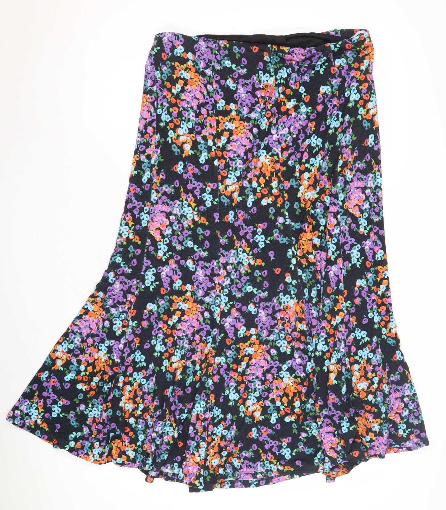 Women's Multicoloured Floral Flare Skirt Size 14