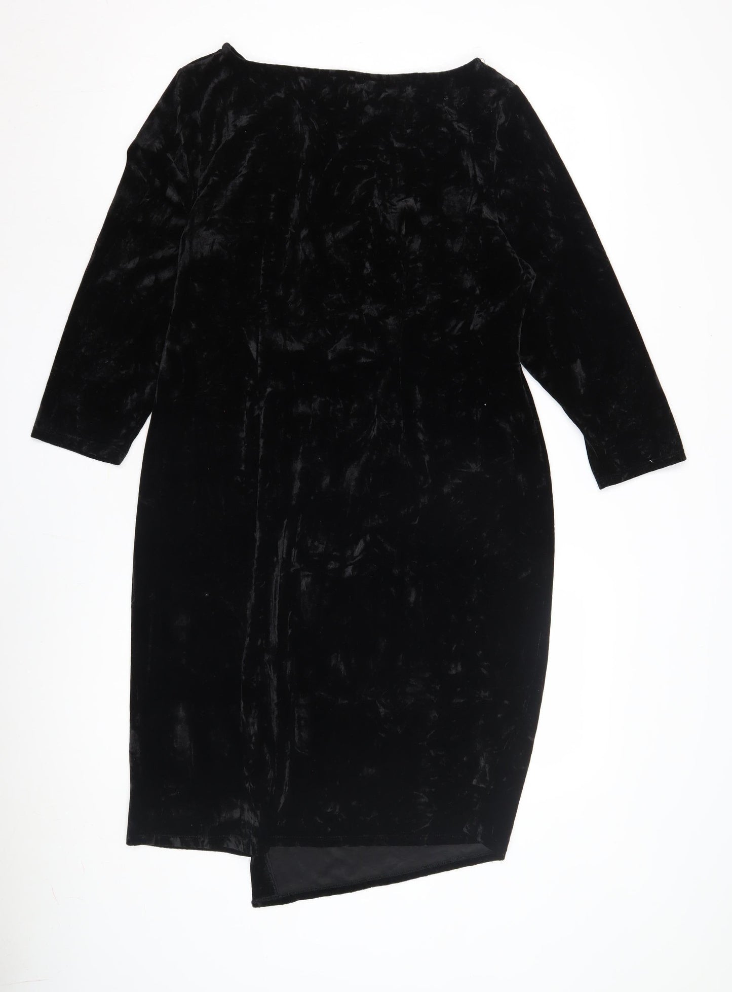 Saloos Women's Black Velour Dress, Size 16