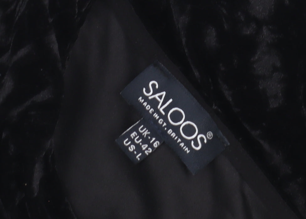 Saloos Women's Black Velour Dress, Size 16