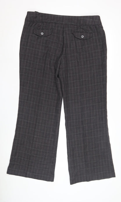 Back view of Evie Collection Women's Grey Plaid Trousers, size 16