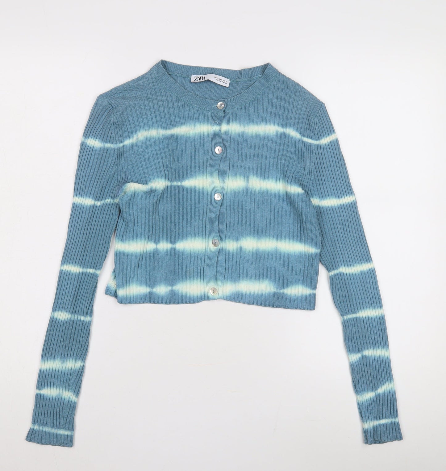 Zara Women's Blue Cardigan UK 6 Button Knit