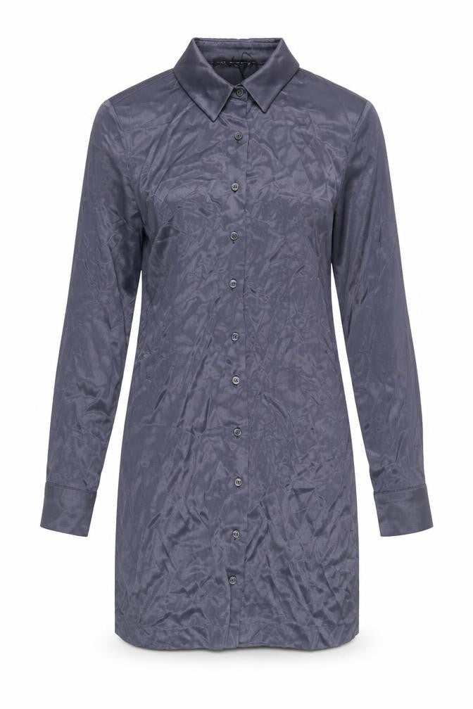 Zara Women's Blue Collared Shirt Dress M