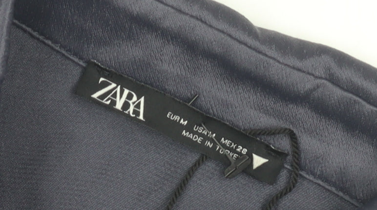 Zara Women's Blue Collared Shirt Dress M