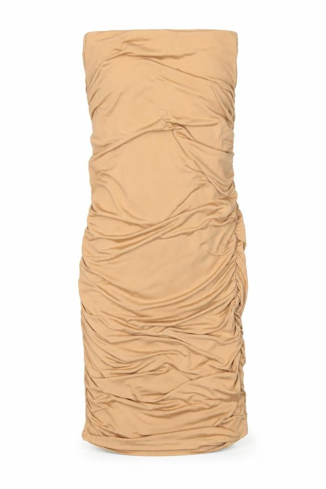 Boohoo Women's Beige Sleeveless Dress Size 4