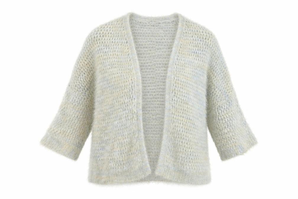 ASOS Women's Beige Open-Knit Open Front Cardigan Size 12