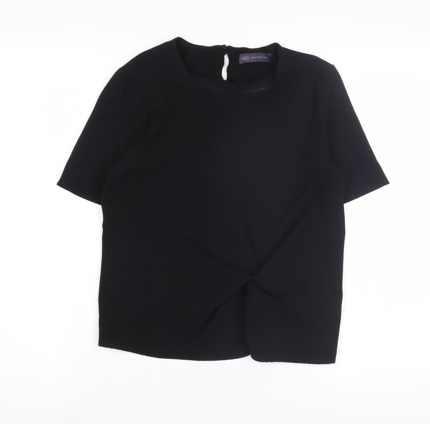Marks and Spencer Women's Black T-Shirt, Size 8