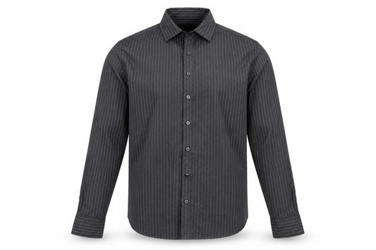 Calvin Klein Men's Grey Striped Shirt M, Button-Up Casual