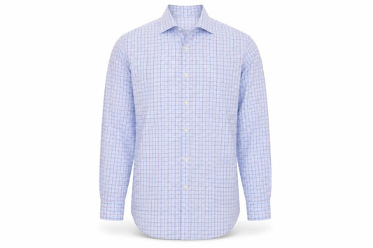 Brook Taverner Men's Blue Check Dress Shirt