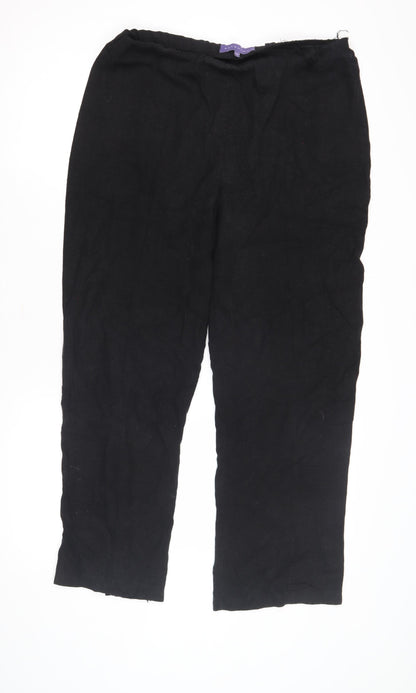 Autonomy Women's Black Linen Trousers Size 12