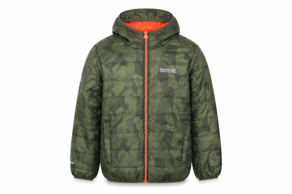 Regatta Boys Green Camouflage Puffer Jacket 7-8 Years