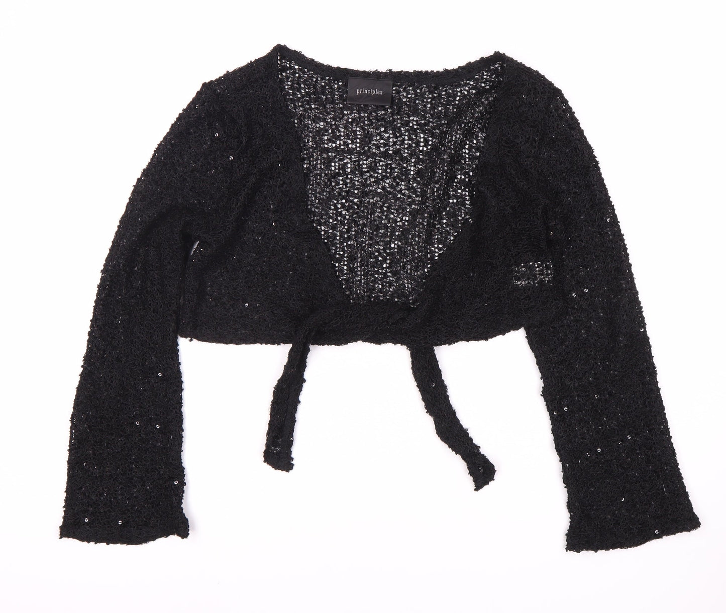 Principles Women's Black Shrug, Size 14, Open-Knit