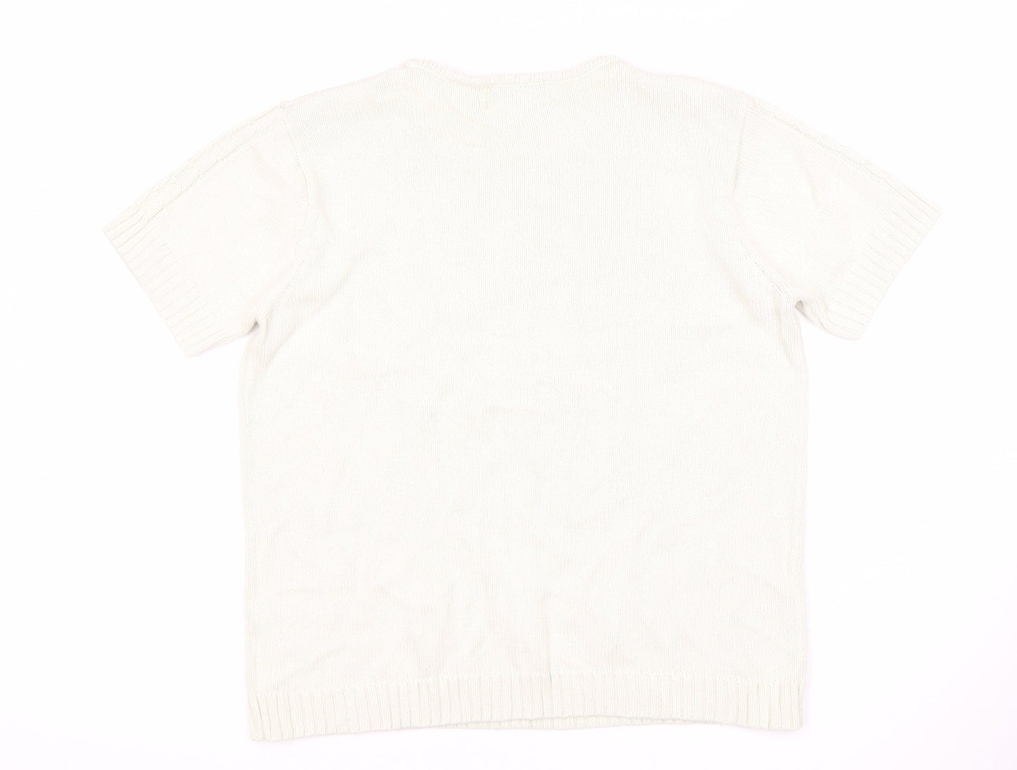 Women's White Cotton Pullover Jumper M