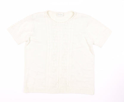 Women's White Cotton Pullover Jumper M